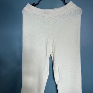 Women's Sz M Lounge Sweater Knit Jogger- White